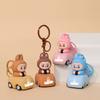 1pc Creative Labubu Car Keychain Cartoon Labubu Fabric 3D Cute Bag Pendant Gift