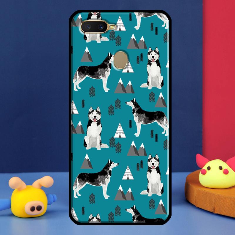 Чехол для собаки Сибирский Хаски для Oppo A16 A76 A96 A58 A78 A98 A5 A9 A91 A15 A17 A77 A52 A72 A74 A94 A54S A57S