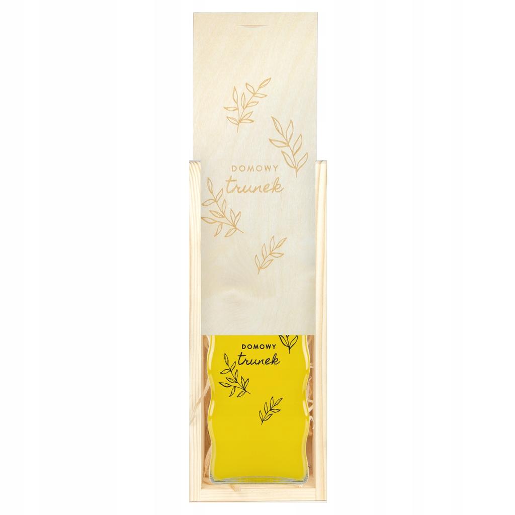 Wooden wine box HOME DRINK with engraving