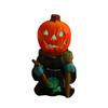 Halloween LED Light Pumpkins Knight Desktop Ornaments Decorative Glowing Small Pumpkins Head Ghost Resin Garden Decoration
