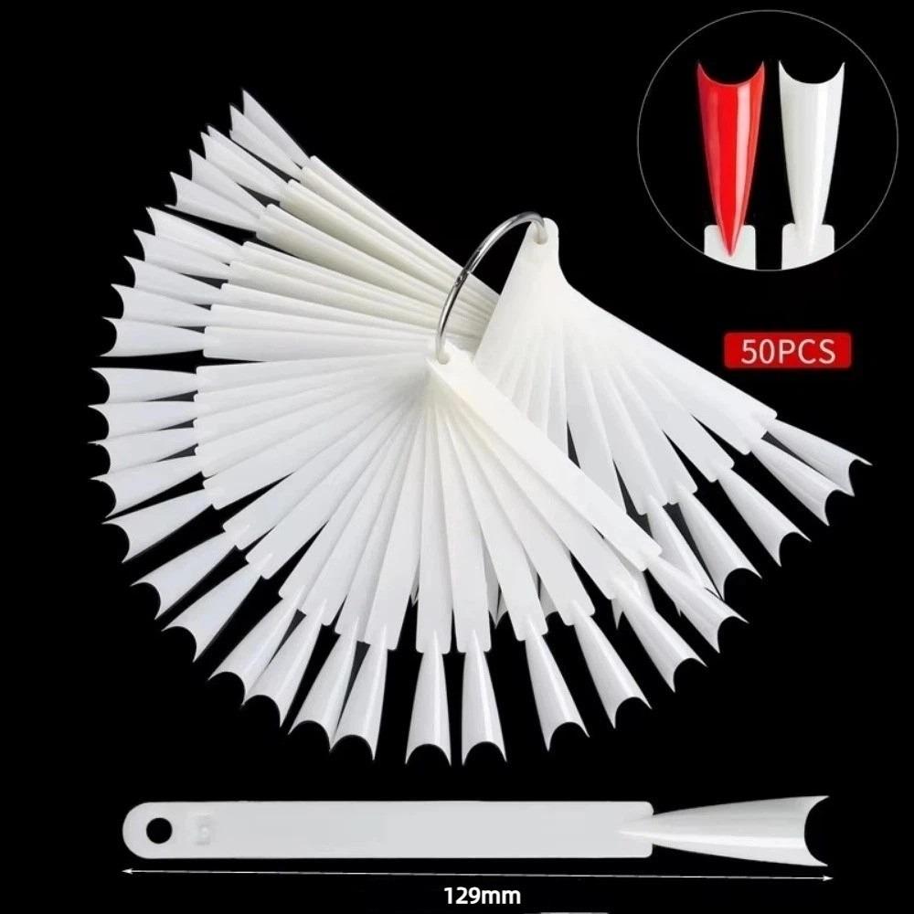 50 шт. Веерообразные типсы для практики дизайна ногтей, прозрачные палочки для демонстрации, доска для демонстрации
