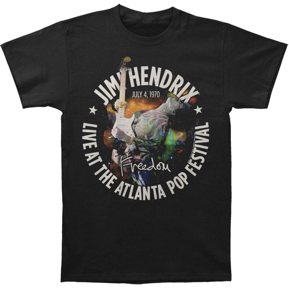 Jimi Hendrix Atlanta Pop Festival 1970 Slim Fit T-shirt XX-Large Black Unisex T-Shirt