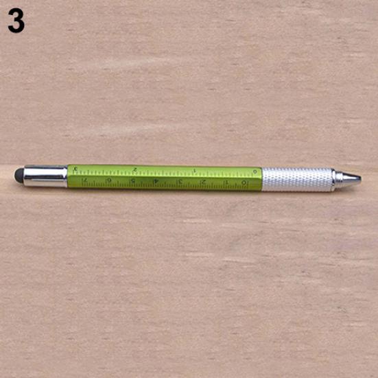 6 в 1 многофункциональная шариковая ручка стилус пузырьковый уровень линейка отвертка инструмент