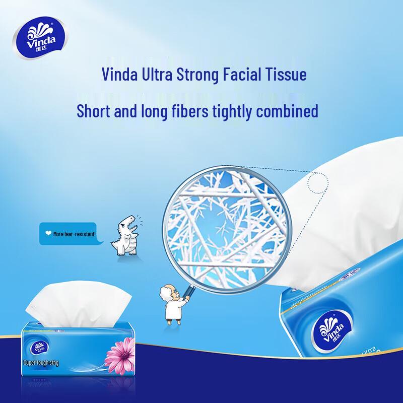 Vinda Extra Strong 3-Ply Soft Pack Facial Tissues