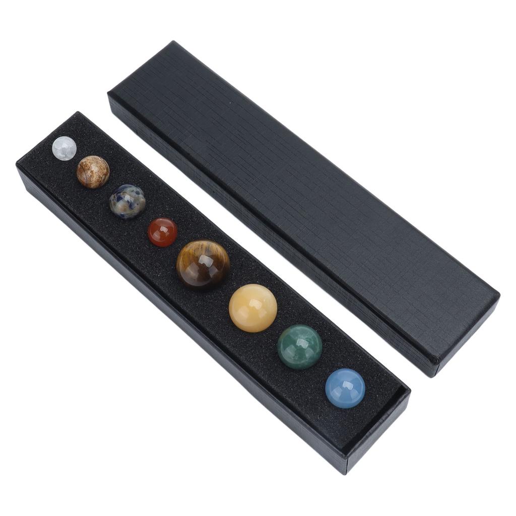8 Planets Crystal Ornament Home Desktop Sphere Galactic Planets Decoration for Healing Meditation