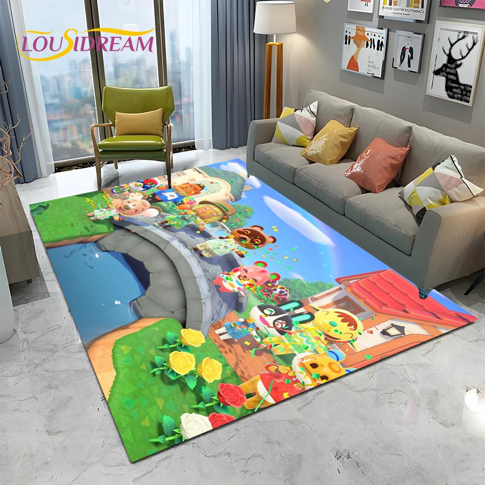Ковер с рисунком Animal Crossing New Horizons, Ковер для гостиной, спальни, дивана, Придверный коврик, Декор, Детский нескользящий коврик для игр