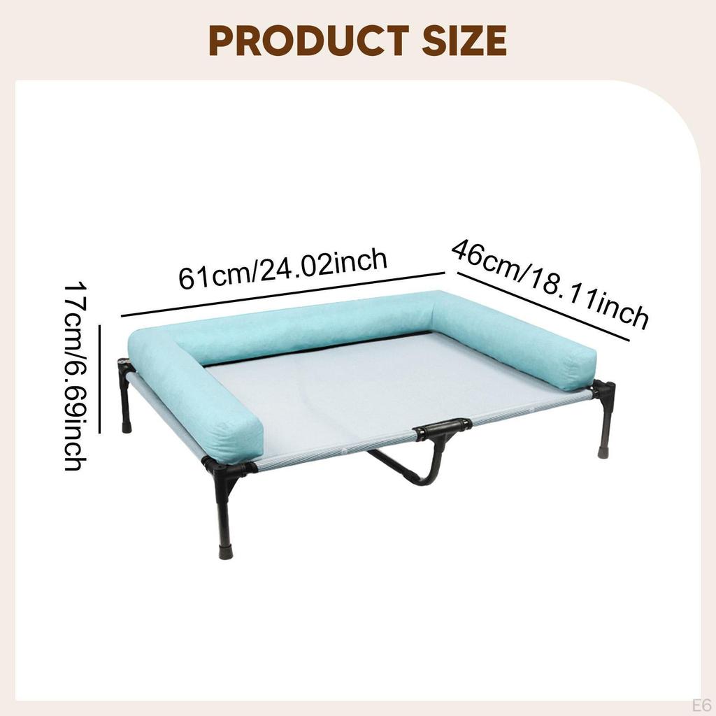 Dog Bed Elevated Cot for Pets with Breathable Mesh Outdoor Use