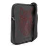 Textured Faux Leather Satchel with Red Wolf Embroidery Safiano 22x25x2cm Men BILL TORNADE