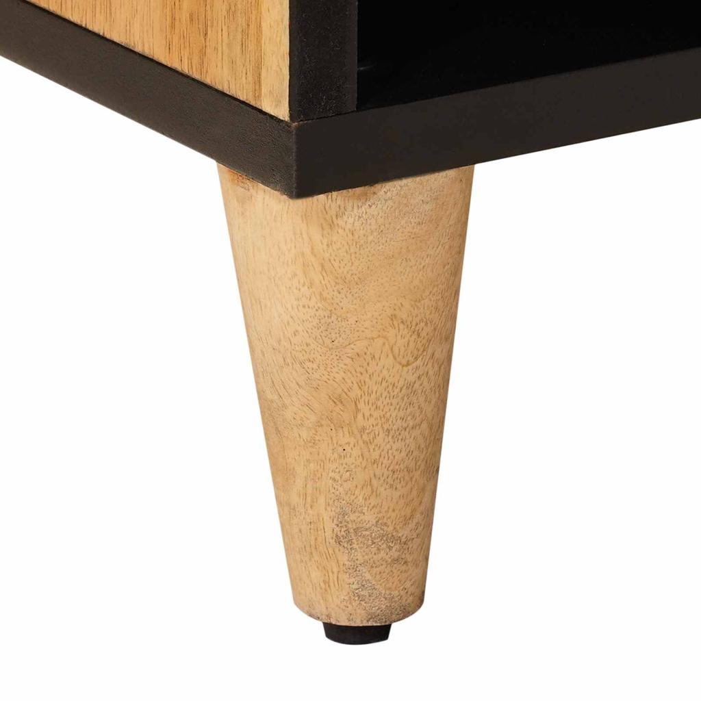TV Stand with Shelf Natural Finish 100 x 33 x 46 cm Solid Mango Wood