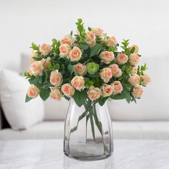 1 букет, имитация цветка, 11 голов, реквизит для фотосессии без полива, привлекательный свадебный букет, искусственный цветок розы, домашний декор