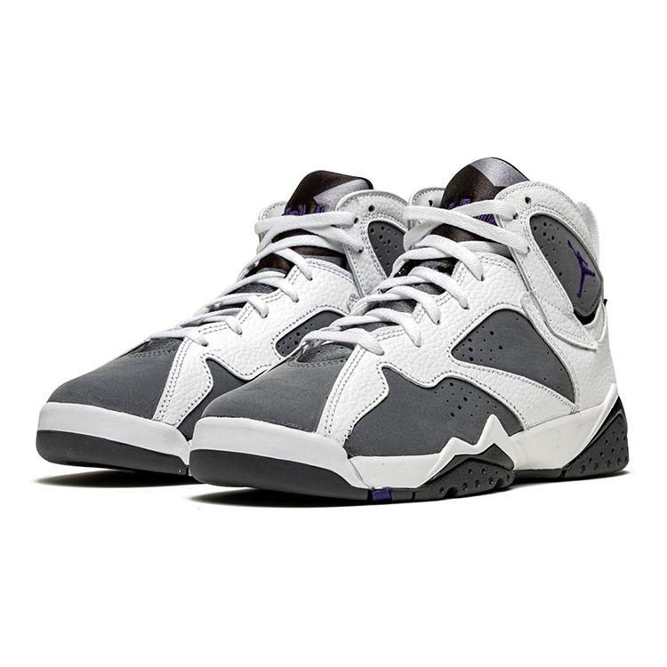 Детские кроссовки Air Jordan 7 Retro GS Flint 2021 White Flint-Grey Varsity-Purple DJ2777-100