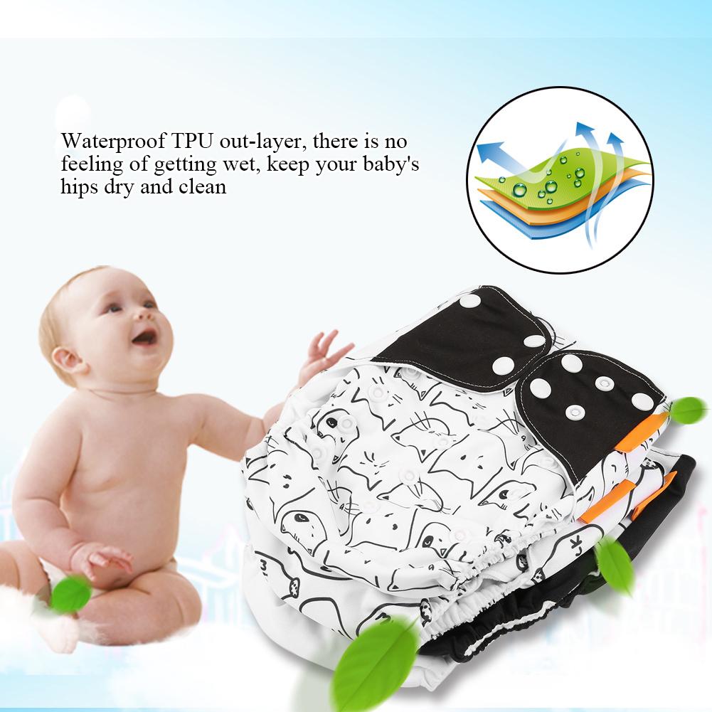 4 шт./компл. Детский тканевый чехол для подгузника, многоразовый, стираемый, чехол для подгузника для новорожденного, регулируемый размер A