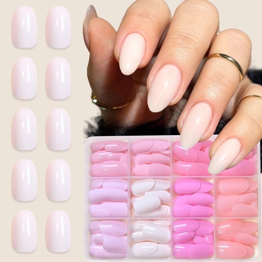 288pcs Matte Finish Press On Nails Solid Color Full Cover Nails Hot Acrylic Fake Nails Daily Wear