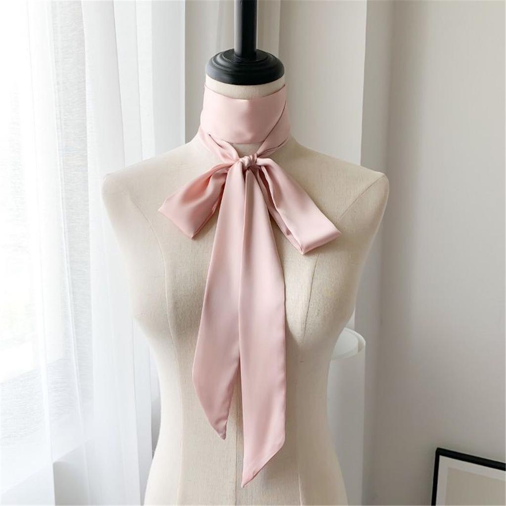 Long Ribbon Silk Scarf Elegant Hand Tied Neck Scarf Elegant Hair Scarf Women Dinner Party Hairband Fashion Hair Decors