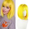 Экспортный парик женский высокотемпературный шелковый механизм желтый бобо короткие волосы воздушные челки парик головной убор
