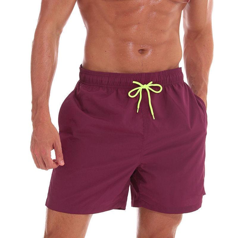 Men's Casual Shorts Solid Color Simple Waterproof Beach Shorts Men’s