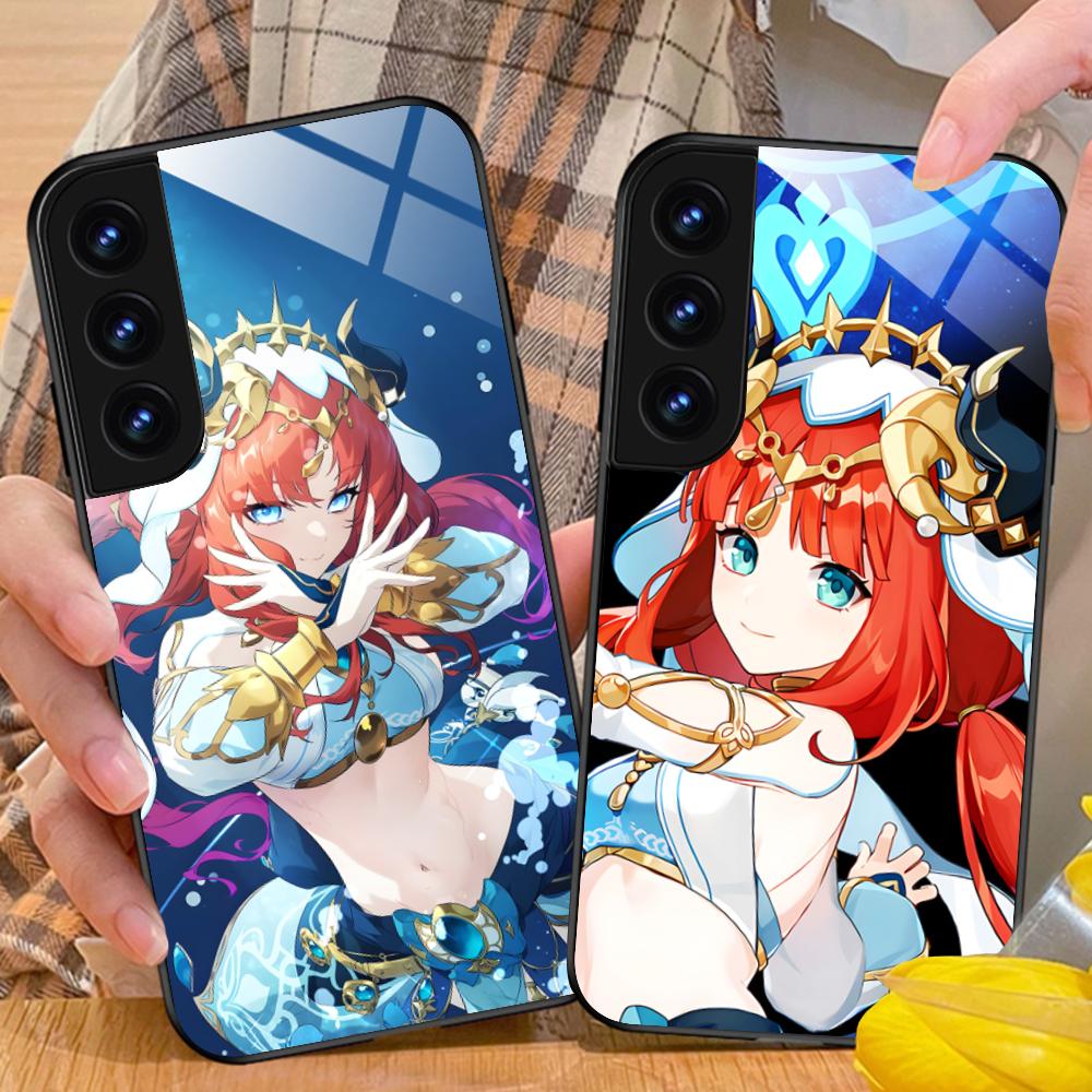 Игровой чехол GI Nilou из стекла для мобильного телефона Samsung Galaxy A56 55 54 53 52 51 36 35 34 23 16 15 5G Цветная крышка