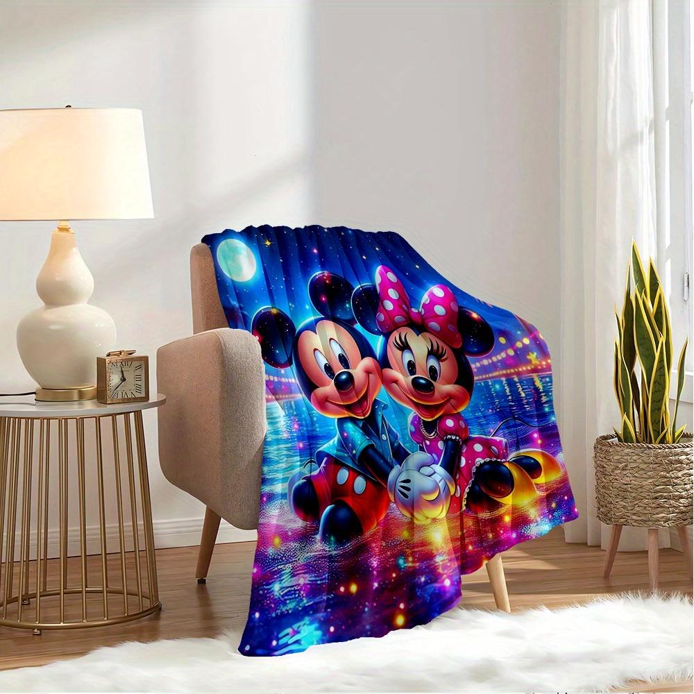 1pc Flannel Minnie Mouse and Mickey Mouse Bedding Throw Blanket Sofa Cover Gift Home Decor - Perfect for Sofa, Bed or Any Furniture -