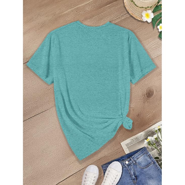 Elegant short-sleeved dress for women Heart-printed round neck T Shirt Suitable for spring wear Summer fashion comfortable soft breathable new