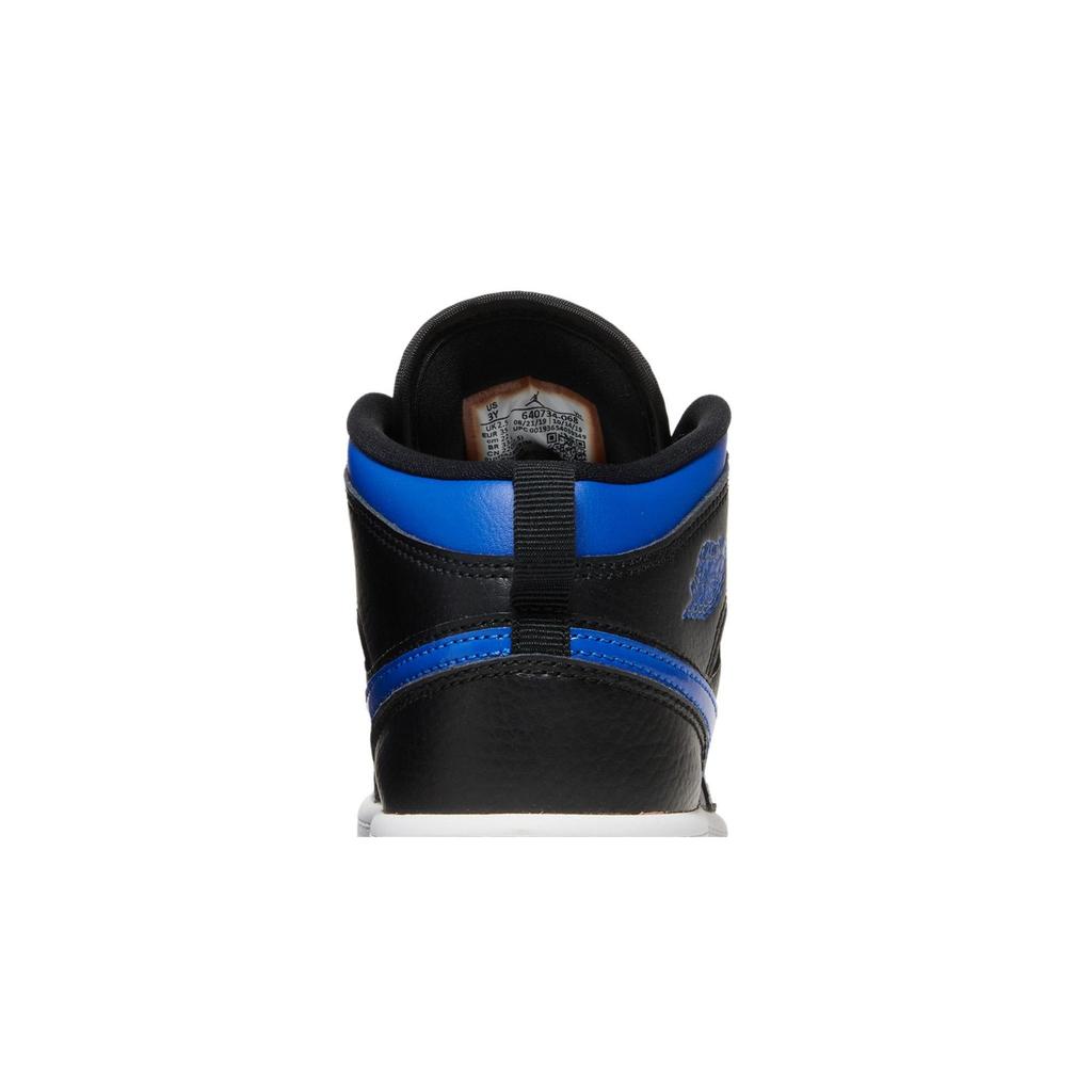 Air Jordan 1 Mid PreSchool 'Royal' 2020 (Unisex) Black / Hyper Royal / White Kids' Basketball Shoes 640734 068