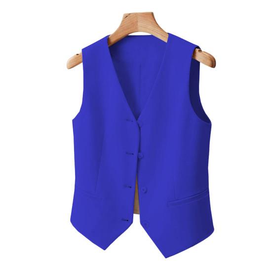 Женский деловой жилет с V-образным вырезом, однобортный, без рукавов, облегающий кардиган, короткий однотонный жилет для деловых поездок на работу и встреч