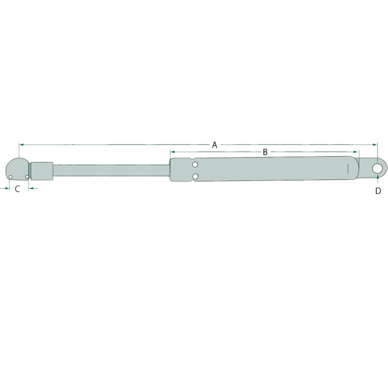 Gas strut for MF 3783428M2 engine hood