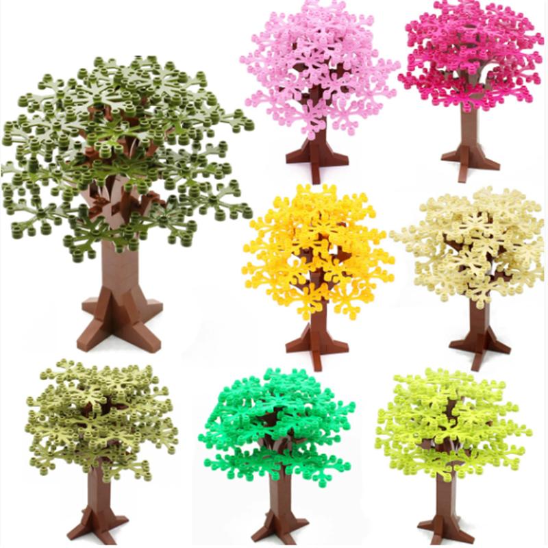 Buildings Blocks Tree Flower Sets City Plant Garden Bonsai Forest Natural City Street View Park Jungle MOC Model Toys For Kids