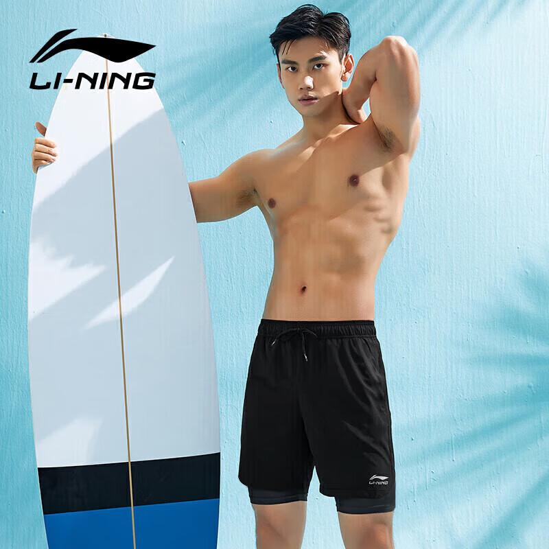 Li-Ning Мужские двухслойные пятиточечные плавки