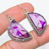 Серьги из чистого серебра 925 пробы с натуральным бразильским аметистом 1,75 дюйма p7C14