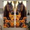 2 Pieces Horse Pattern Digital Printed Curtains - Polyester Material, Suitable for Living Room, Kitchen, Bedroom, Study, Dining Room, Home Decoration