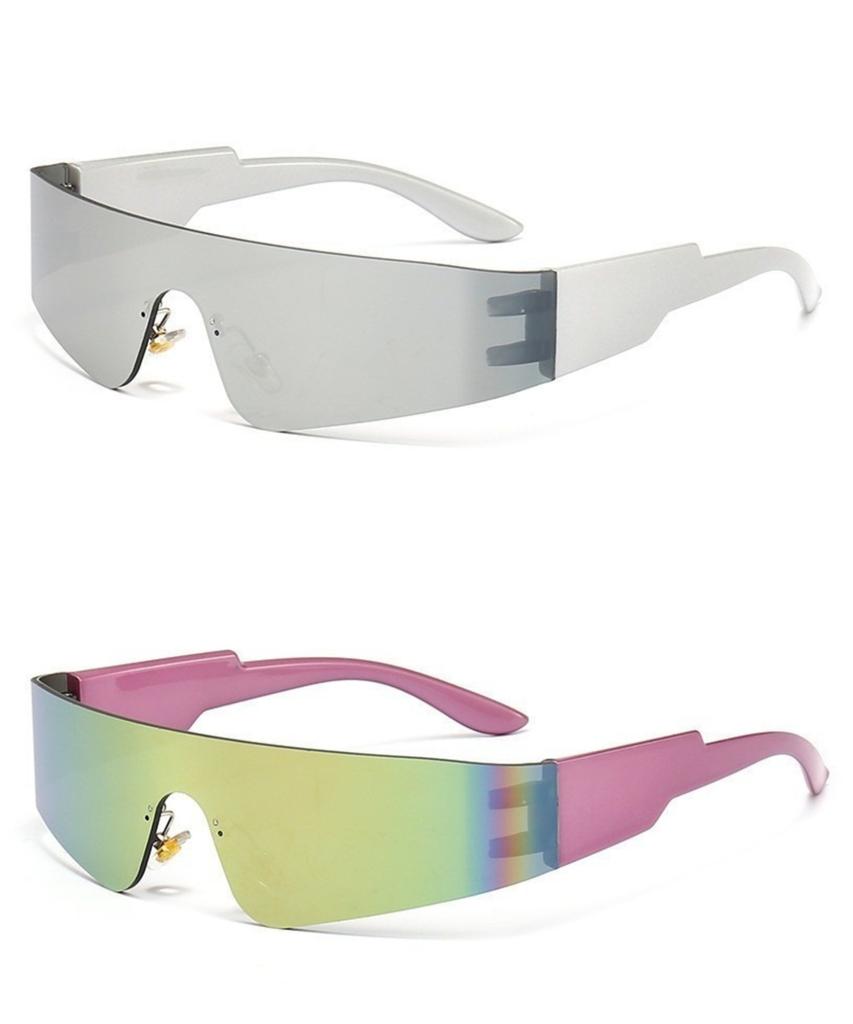 Панк Солнцезащитные очки Моноблок Новые Y2k Безободковые Солнцезащитные очки 2000-х Оттенки Очки UV400 Женские Дизайнерские Очки