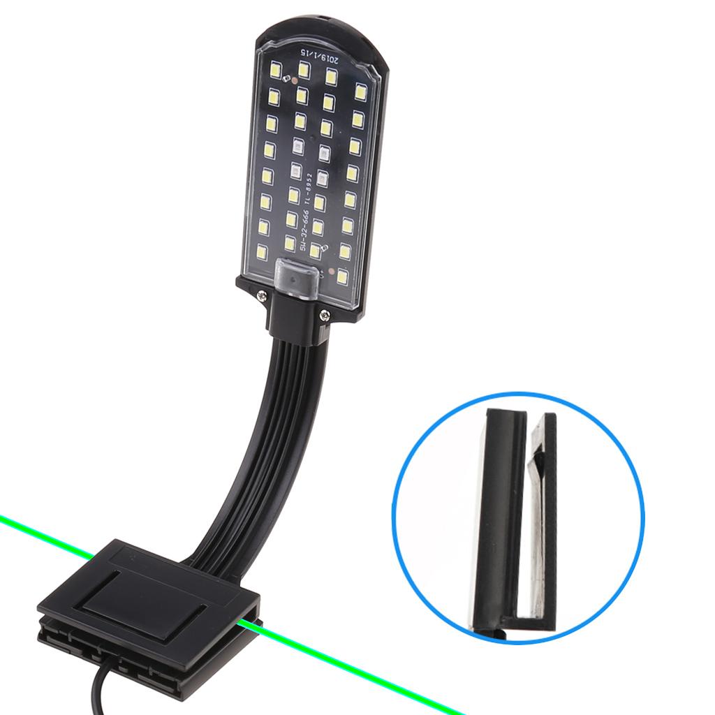 Aquarium Light LED Clip Light for Fish for Tank with Separate Power Switch 5W High Brightness White & Blue Lighting