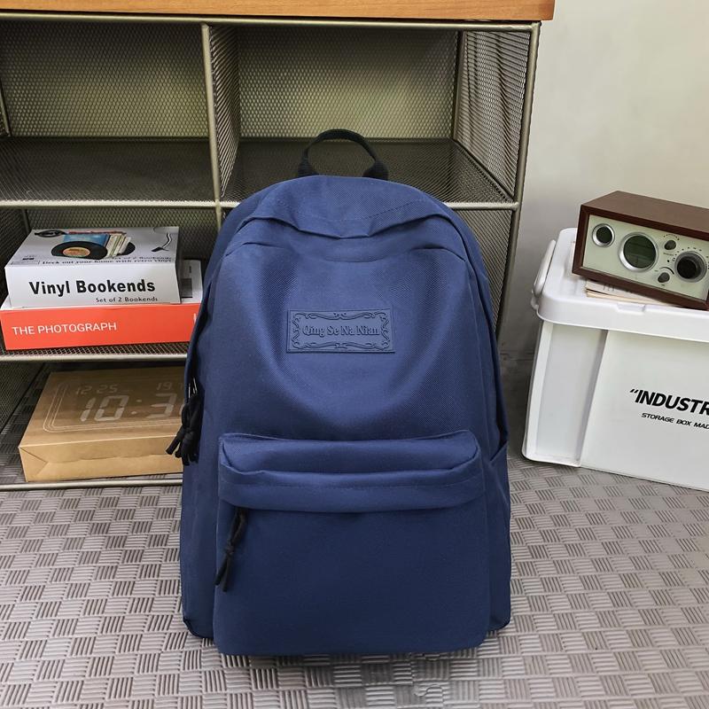 Однотонный школьный рюкзак для студентов, мужской, большой емкости, кампусный рюкзак, Оксфорд, женский дорожный рюкзак
