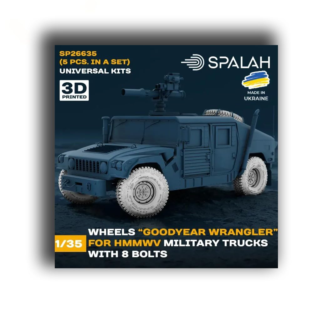 Комплект колес Spallach HMMWV GY, детали пластиковой модели, SPU26635 1/35 (Тип на 8 болтов) (Набор из 5 предметов) (универсальный) (Военная техника)