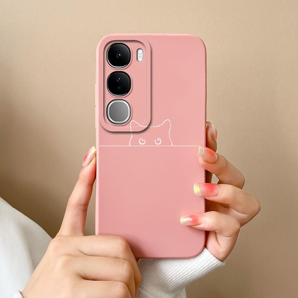 Для Vivo V40 Lite V40SE Y200 Y300 Чехол Простой Сердечко Жидкий Силикон Защита Камеры Задняя Крышка Для Vivo V 40 Lite V40 SE Funda