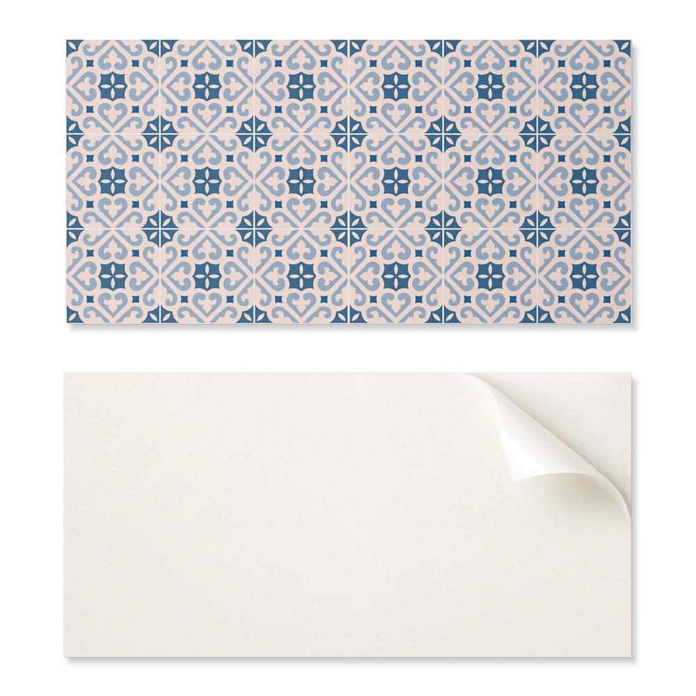 Printed Vinyl Panel Ready to Install 100x50 cm Pattern with Ornaments on Tiles