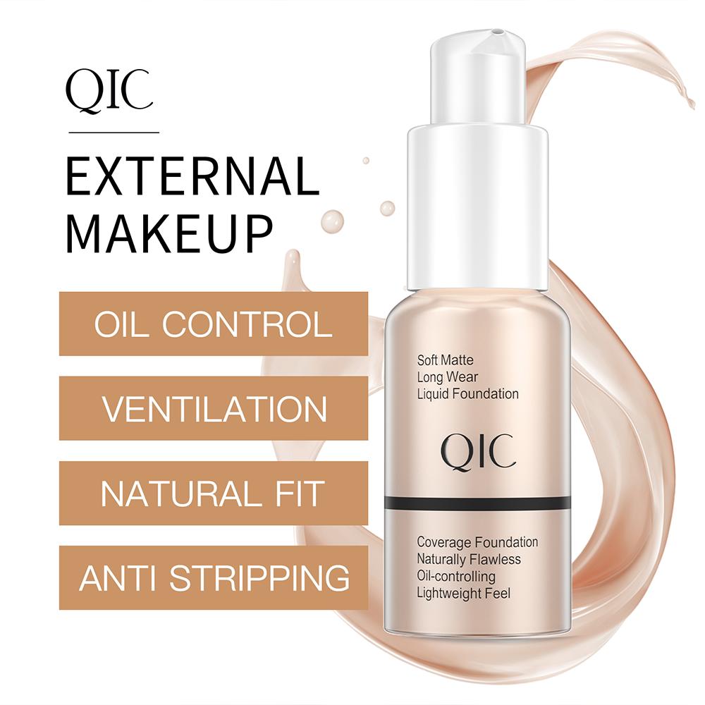QIC 30 мл матовый тональный крем для макияжа, профессиональный маскирующий крем для лица от темных кругов, долговечный крем-корректор для глаз, косметический