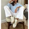 Women Striped Linen Button‑Down Shirt Loose Long Sleeve Casual Oversized Blouse For Daily Wear