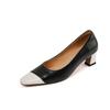 Fashion NEW Spring/Autumn Women Shoes Square Toe Chunky Heel Women Pumps Genuine Leather Shoes for Women Elegent Mixed Colors Cute Shoes