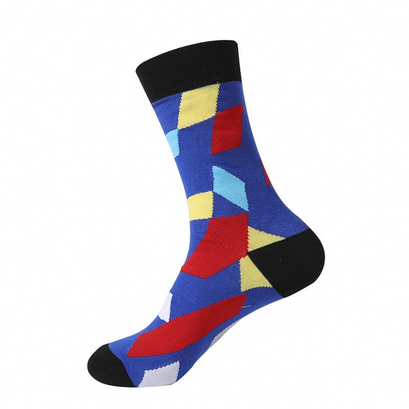 46 моделей хлопковых модных геометрических деловых мужских счастливых носков унисекс для мальчиков гребенные хип-хоп уличные скейтборды смешные высокие носки