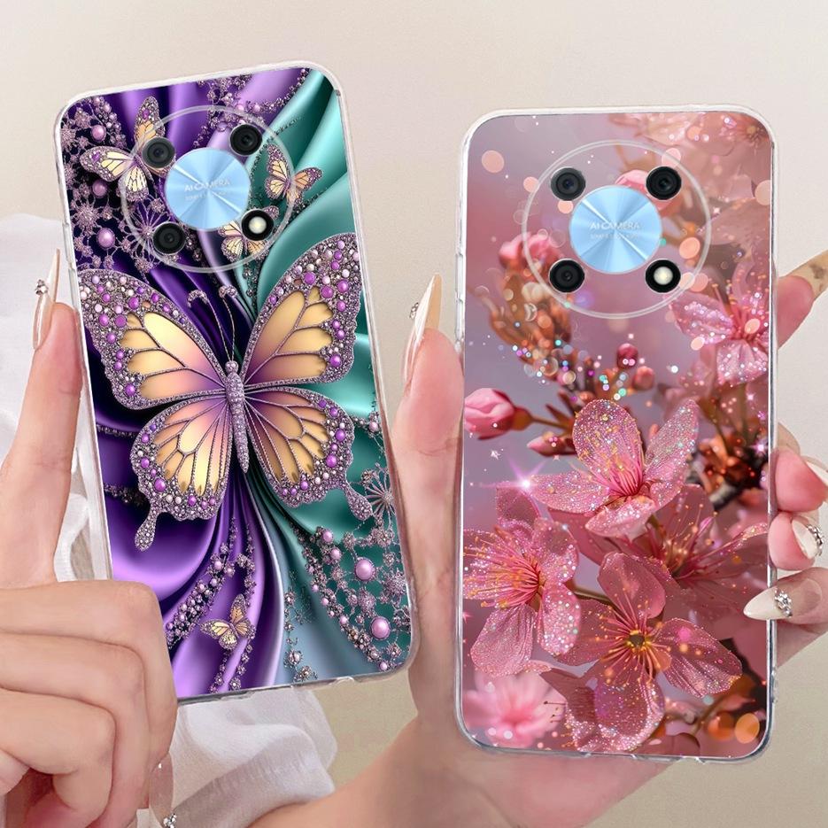 For Huawei Nova Y90 Case CTR-LX2 CTR-LX1 New Flowers Butterfly Painted Cover Soft Silicone Case For Huawei Nova Y90 NovaY90 Bags