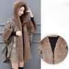 Женское роскошное пальто из искусственного меха с капюшоном, осень-зима, мягкая теплая шаль, воротник из искусственной шерсти, жаккардовые пончо