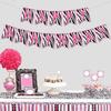 Zebra Birthday Decorations Pink Pre-Strung Zebra Happy Birthday Banner Wildlife Zebra Print Party Supplies for Safari Jungle Theme Bday Party