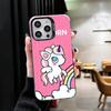Розовый Единорог Радуга Ударопрочный Чехол для Телефона для iPhone 17 Air 16 16E 15 Pro Max 14 Plus 13 Mini 12 Задняя Крышка Противоударный Fundas