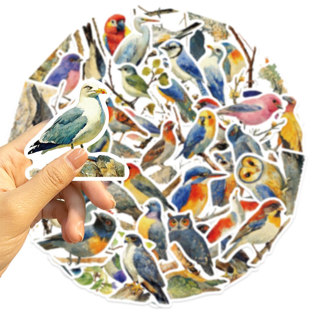 50Pcs/Set Colorful Birds Series 03 Waterproof Stickers DIY Fashion Doodle Decals Stickers