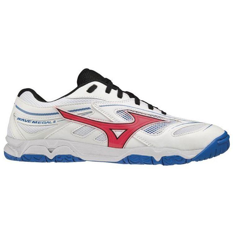 Mizuno Wave Medel 6 Амортизирующие Нескользящие Прочные Дышащие Низкие Тренировочные Кроссовки Унисекс Белый Красный Синий 81GA191521