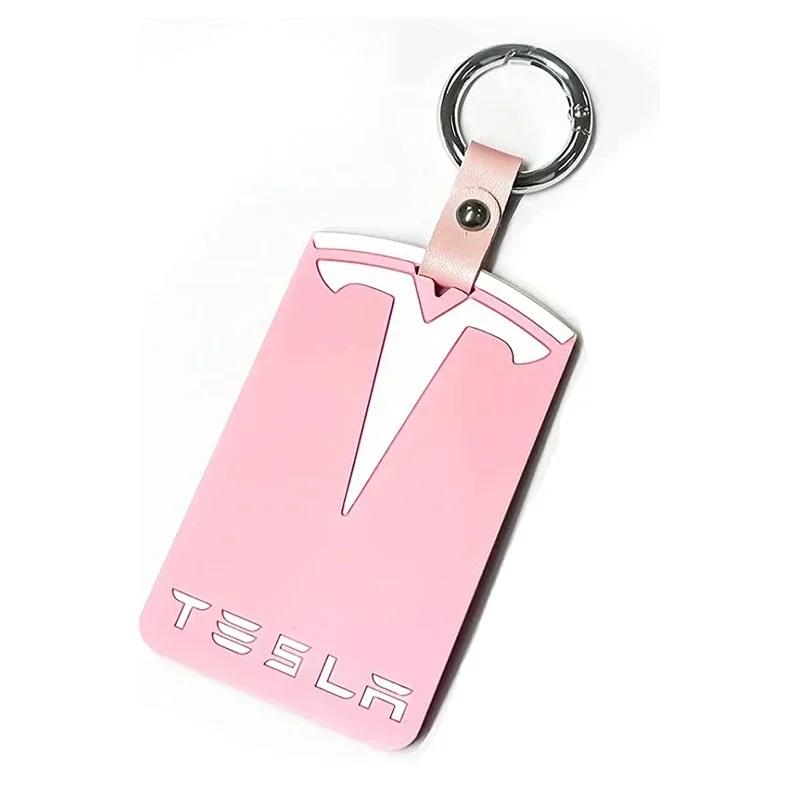Автомобильная наклейка 2025 Новый Tesla 3D Дизайн Выделяющий Держатель для Ключ-карты Силиконовый Защитный Чехол Брелок для Tesla Model 3 Model Y Аксессуар