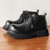Мужские осенние ботинки 2025 года на толстой подошве, ботинки Мартин, европейские и американские нишевые ботинки в стиле рабочей одежды, мотоциклетные ботинки, кожаная обувь 18911-J
