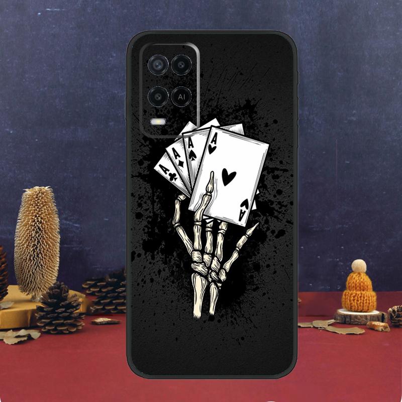Poker Playing Card Case For OPPO A54 A74 A94 A98 A78 A79 A16 A76 A96 A5 A9 A17 A77 A15 A52 A72 A53 A57S Cover