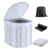 Портативный складной туалет для взрослых с крышкой, 20 мешков для мусора, прочный, для кемпинга, пешего туризма, путешествий на автофургоне, для автомобильных поездок, многофункциональный складной горшок